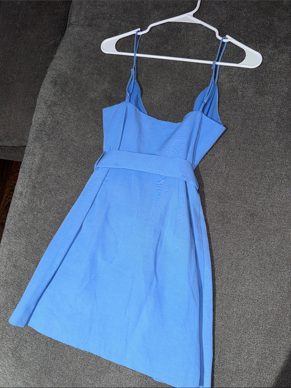 ZARA Blue Wrap Mini Dress with Belt XS - Picture 10 of 10